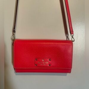 Kate Spade Natalie Wellesley Small Clutch Crossbody bag Neon Pink